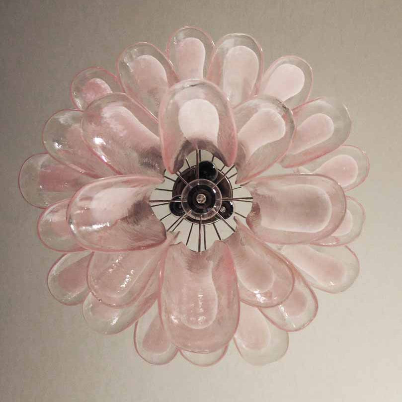 Manorcove Murano Chandelier – 26 petals – Pink
