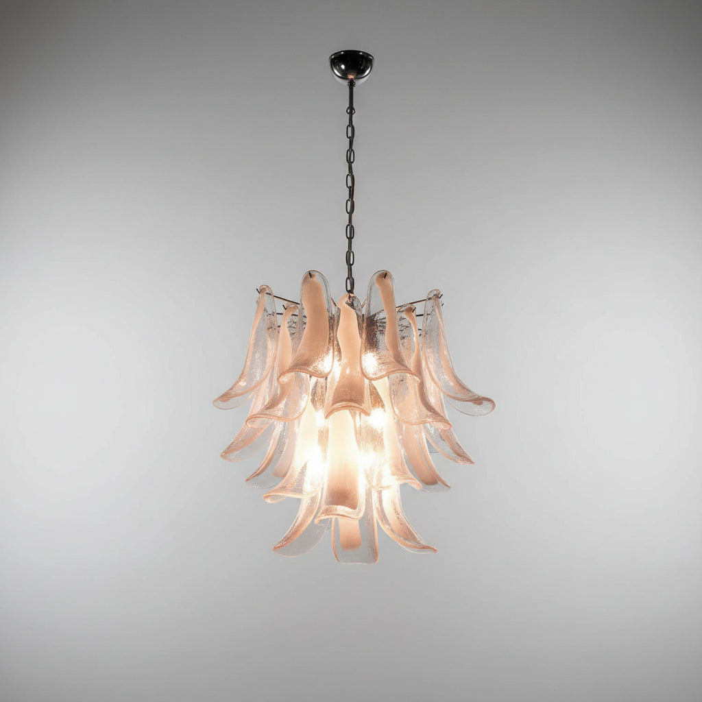 Manorcove Murano Chandelier – 26 petals – Pink