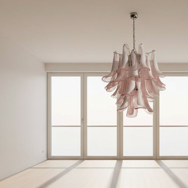 Manorcove Murano Chandelier – 26 petals – Pink