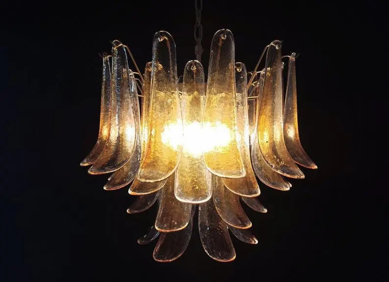 Manorcove Murano Chandelier – 36 petals – Amber