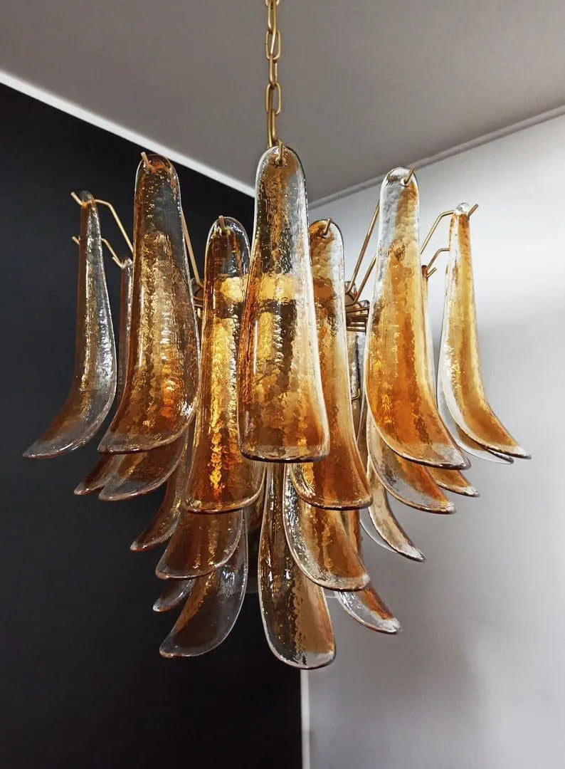 Manorcove Murano Chandelier – 36 petals – Amber