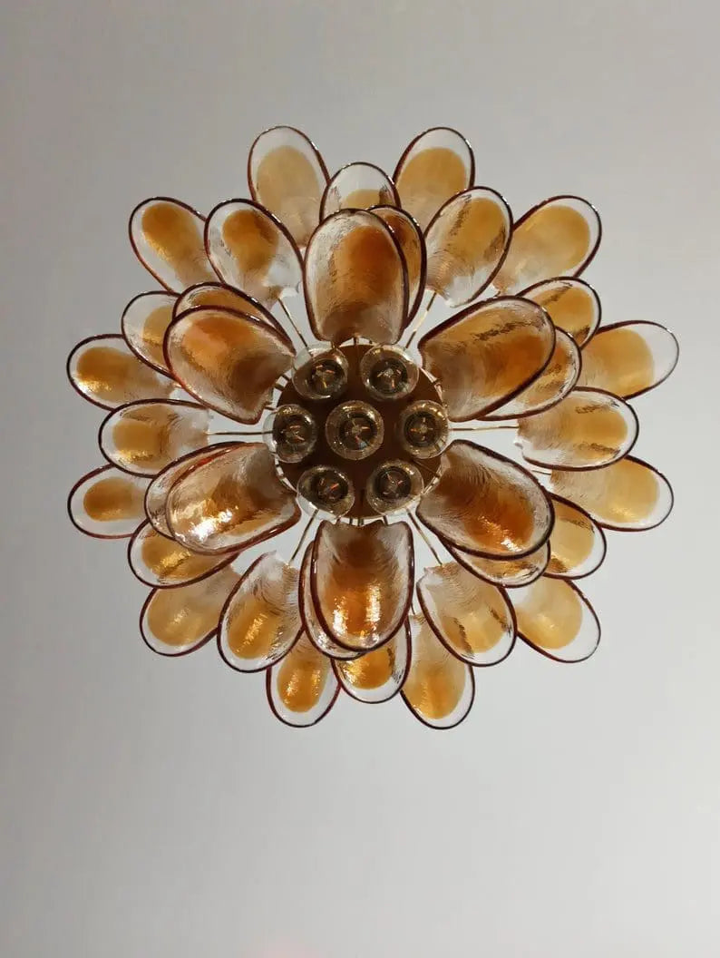 Manorcove Murano Chandelier – 36 petals – Amber