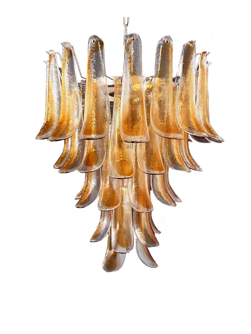 Manorcove Murano Chandelier – 52 petals – Amber