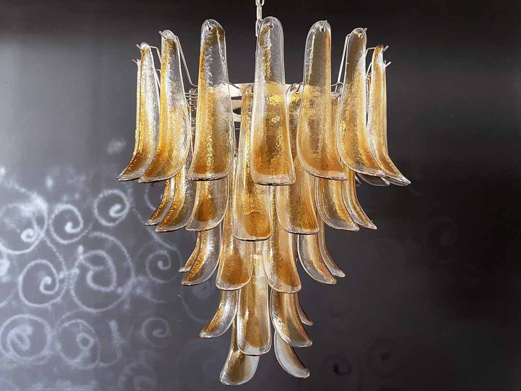 Manorcove Murano Chandelier – 52 petals – Amber