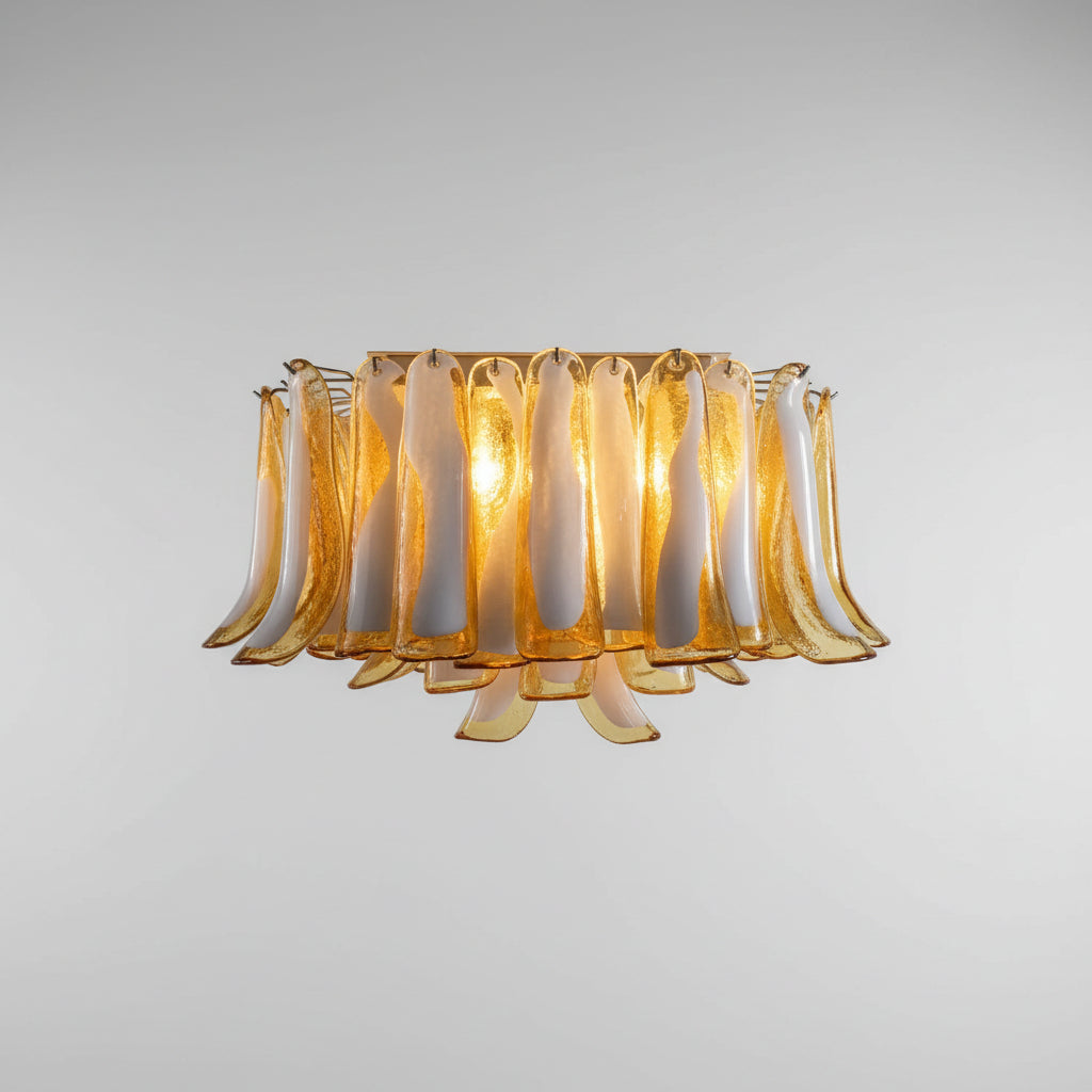 Manorcove Murano Chandelier – 64 petals – Caramel