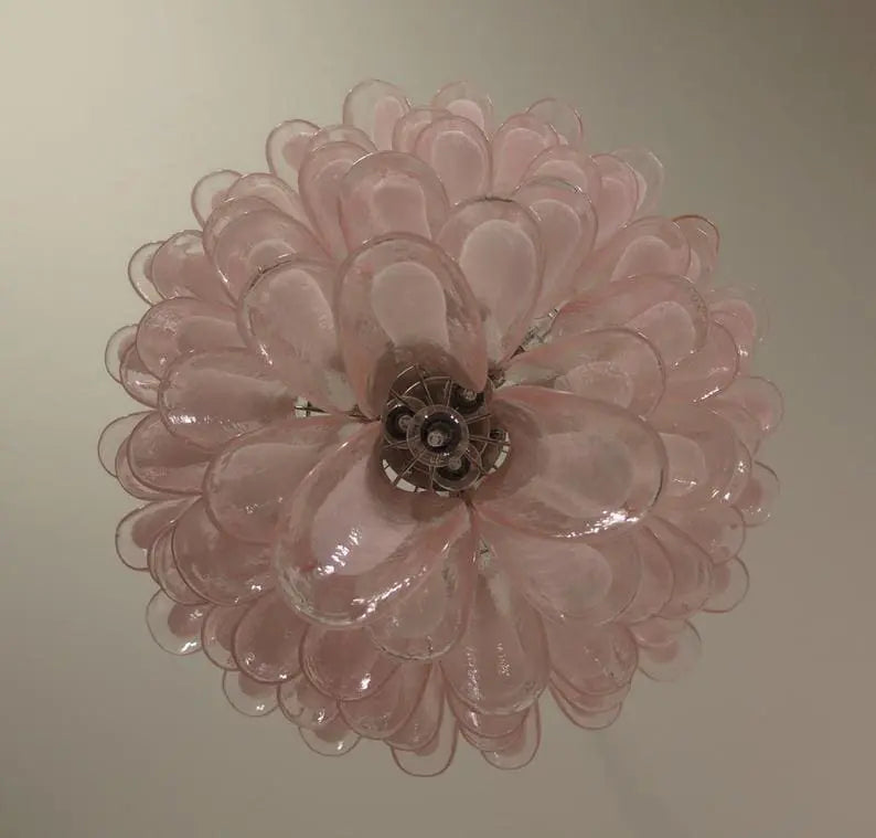 Manorcove Murano Chandelier – 75 petals – Pink