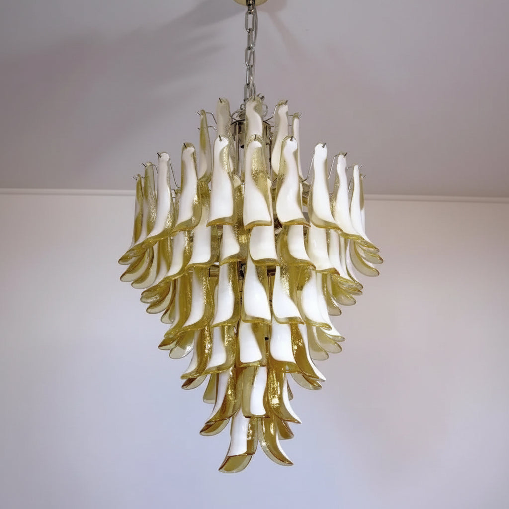 Manorcove Murano Chandelier – 85 petals – Caramel