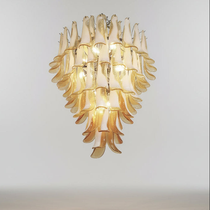 Manorcove Murano Chandelier – 85 petals – Caramel