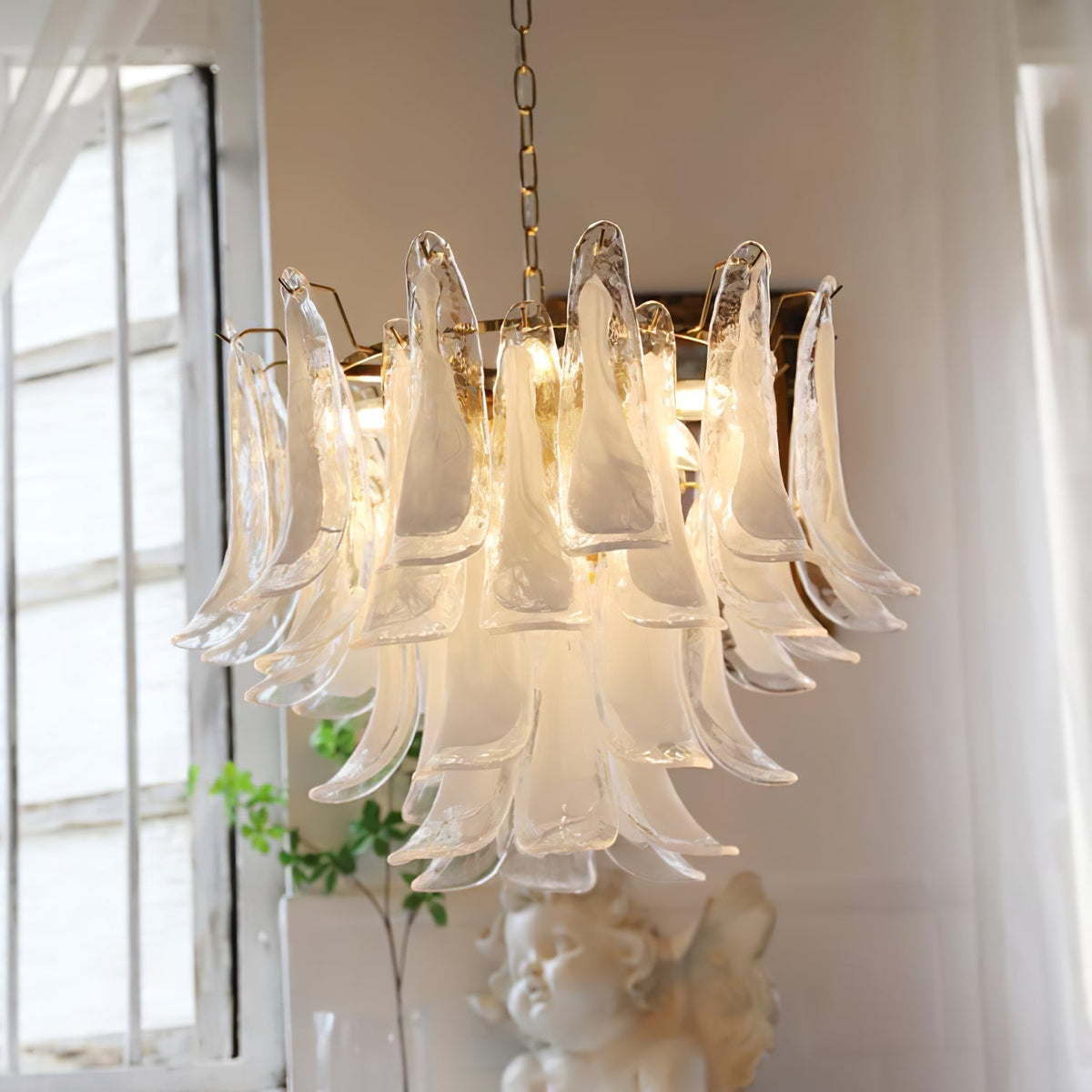 Manorcove Murano Glass Petal Chandelier