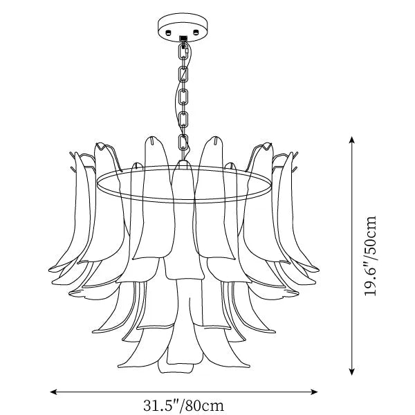 Manorcove Murano Glass Petal Chandelier