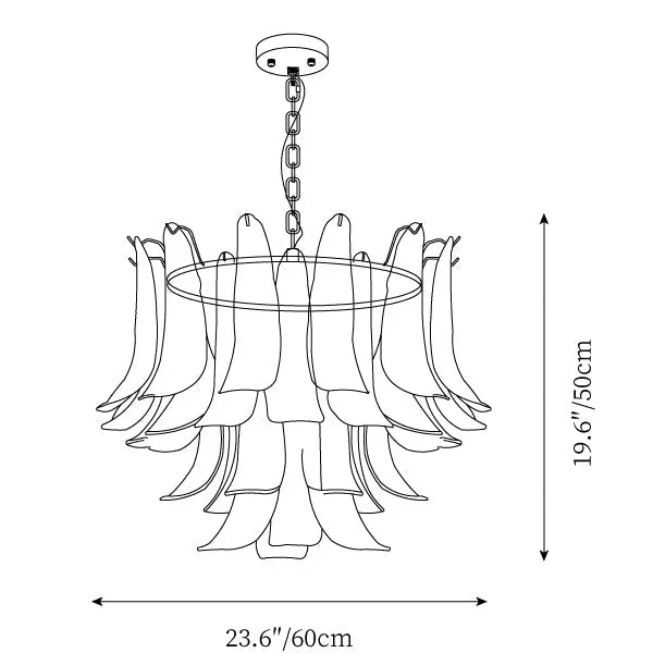 Manorcove Murano Glass Petal Chandelier