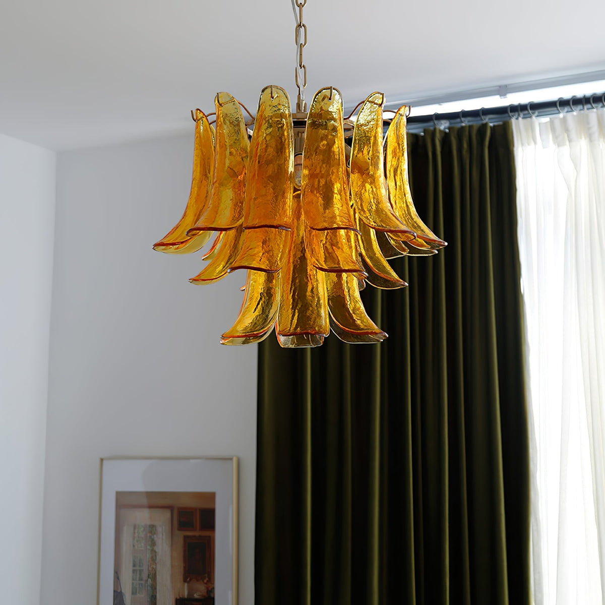 Manorcove Murano Glass Petal Chandelier