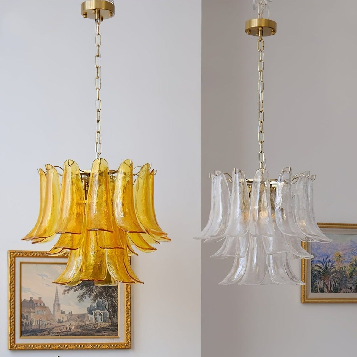 Manorcove Murano Glass Petal Chandelier