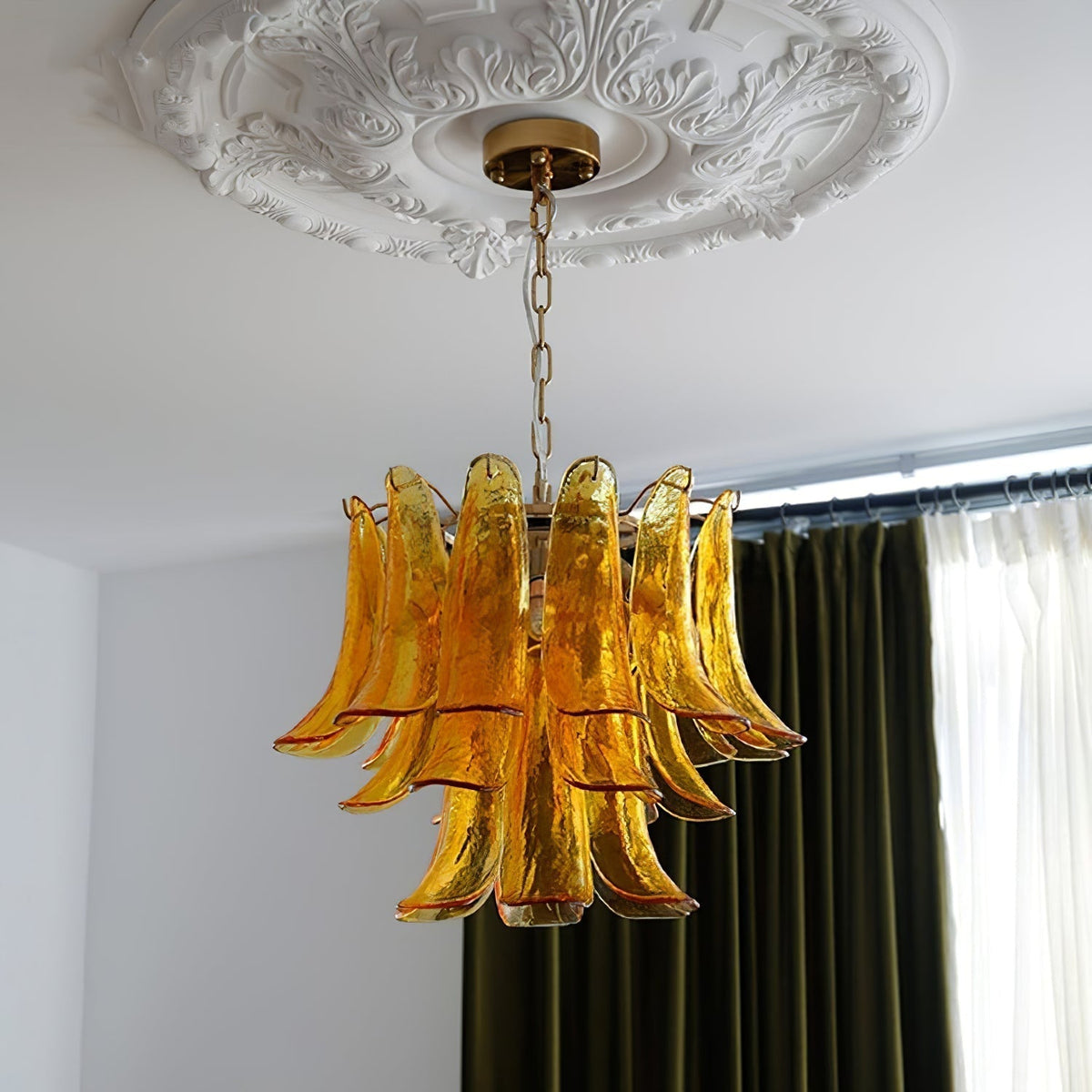Manorcove Murano Glass Petal Chandelier