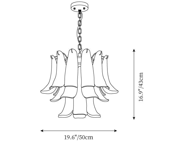 Manorcove Murano Glass Petal Chandelier