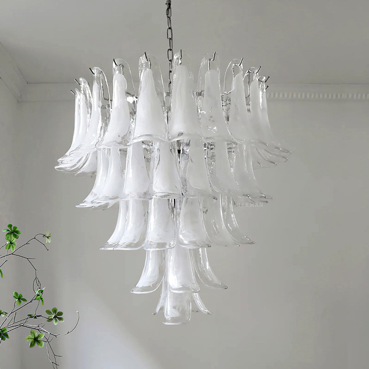 Manorcove Murano Glass Petal Chandelier