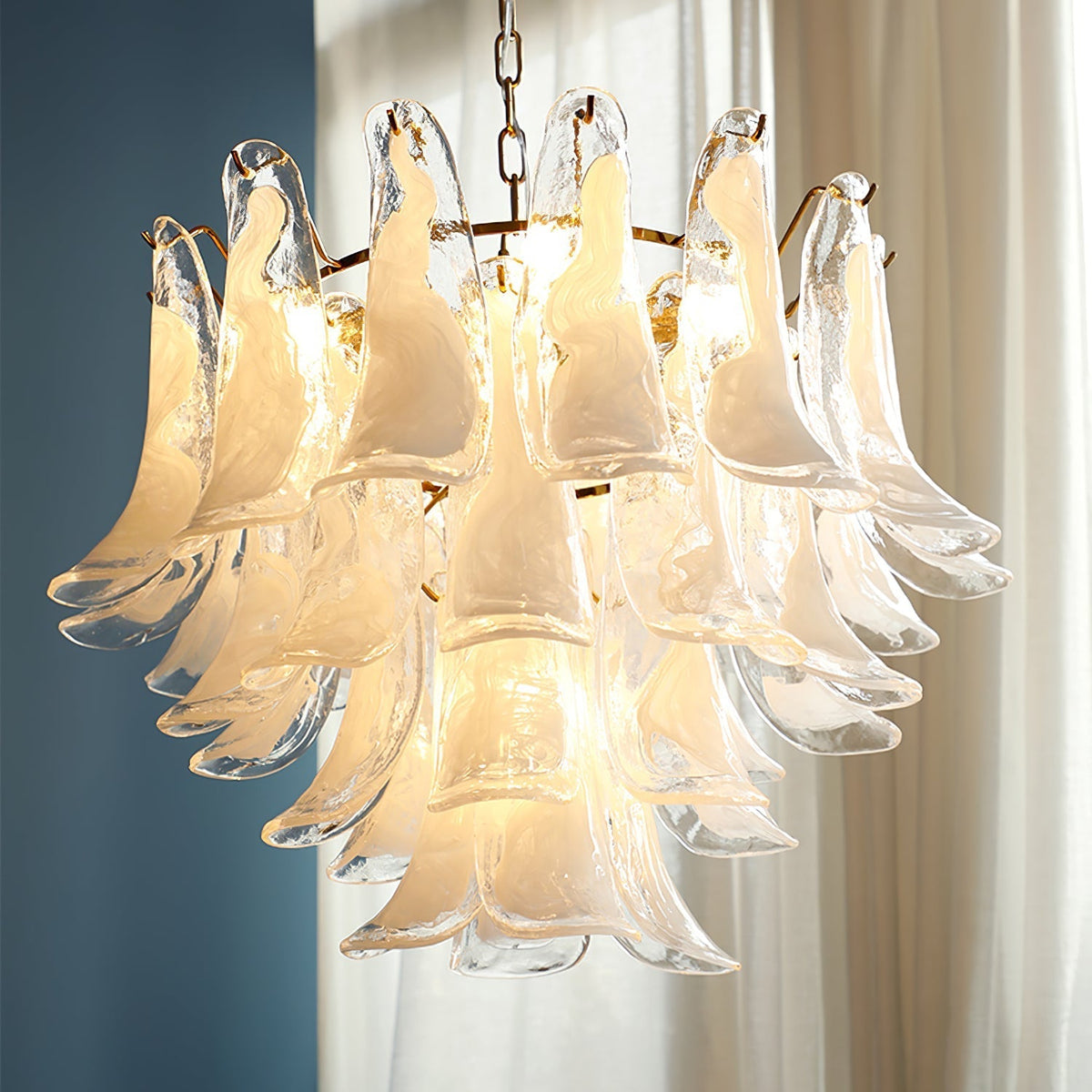 Manorcove Murano Glass Petal Chandelier