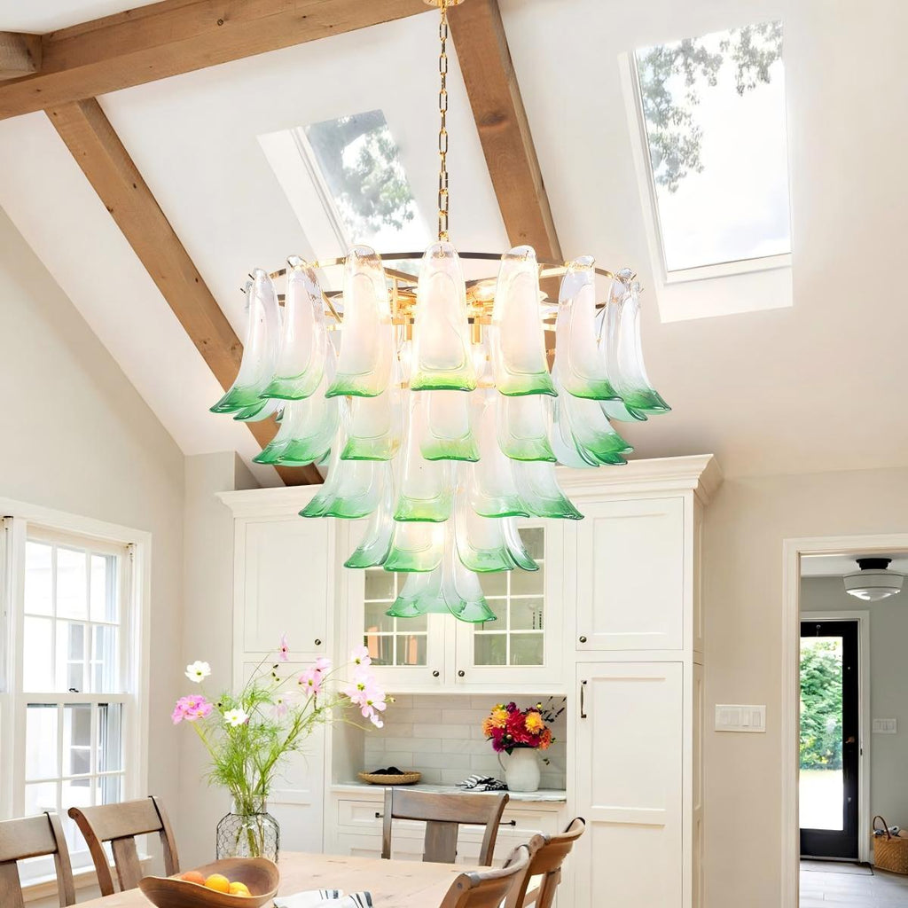 Manorcove Murano Mid Century Petal Chandelier