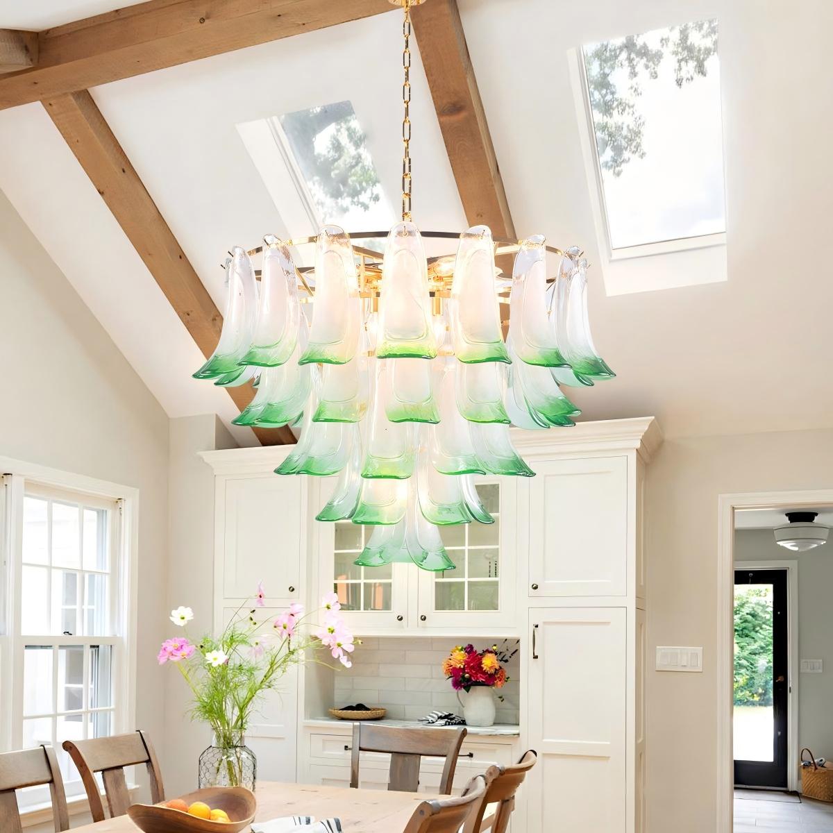 Manorcove Murano Mid Century Petal Chandelier