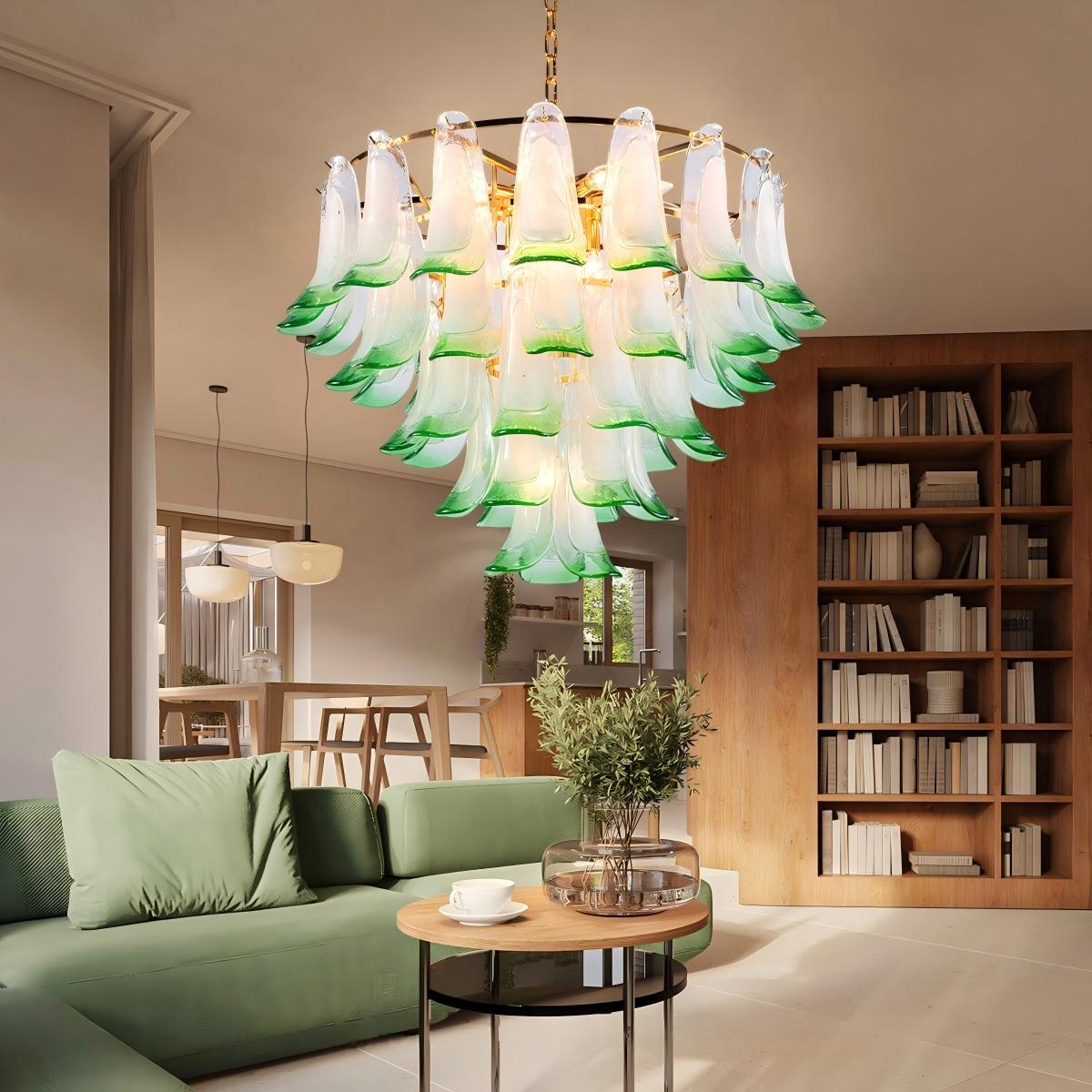Manorcove Murano Mid Century Petal Chandelier