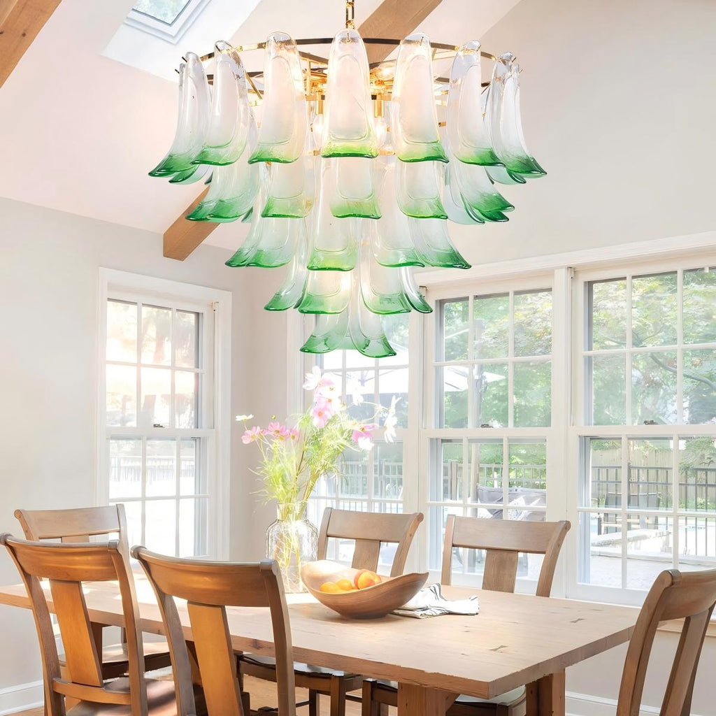 Manorcove Murano Mid Century Petal Chandelier