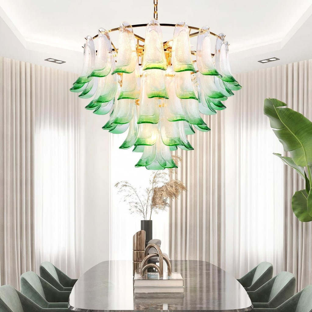Manorcove Murano Mid Century Petal Chandelier