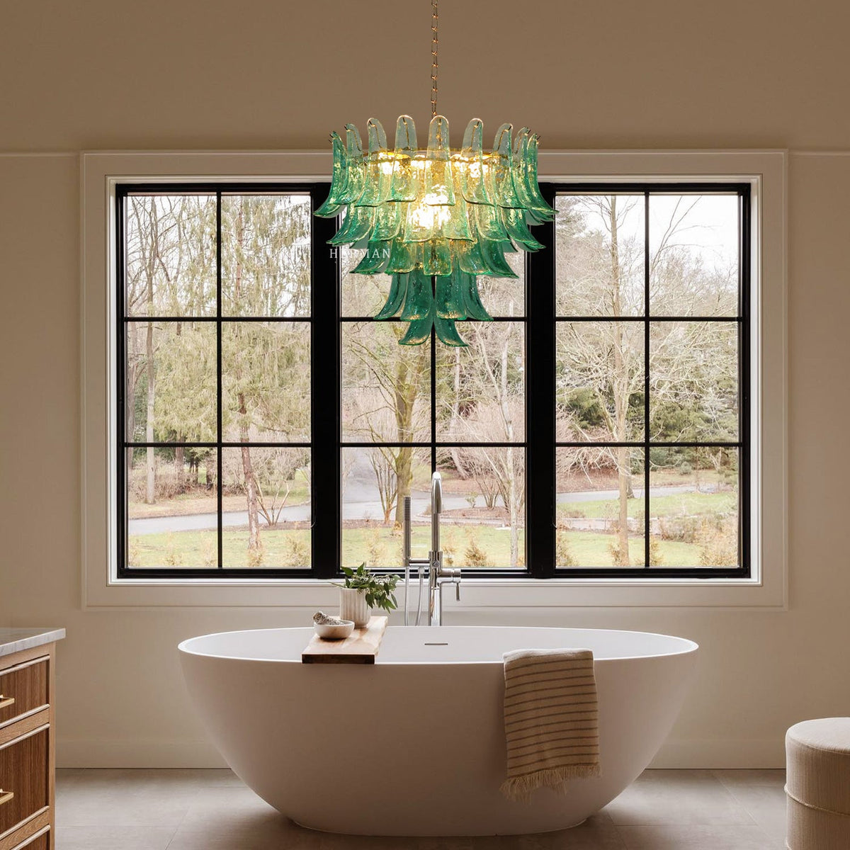 Manorcove Murano Petal Chandelier