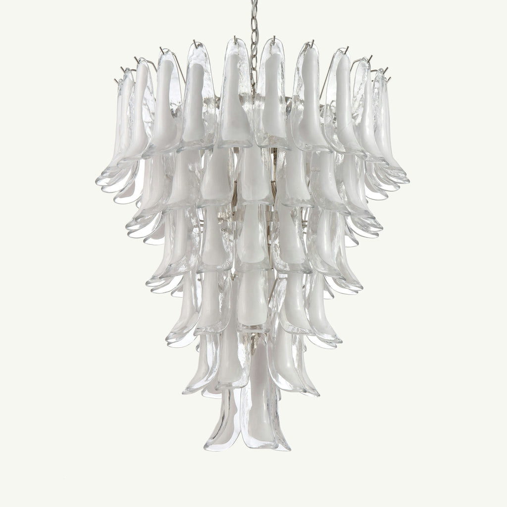 Manorcove Murano White Handblown Glass Chandelier