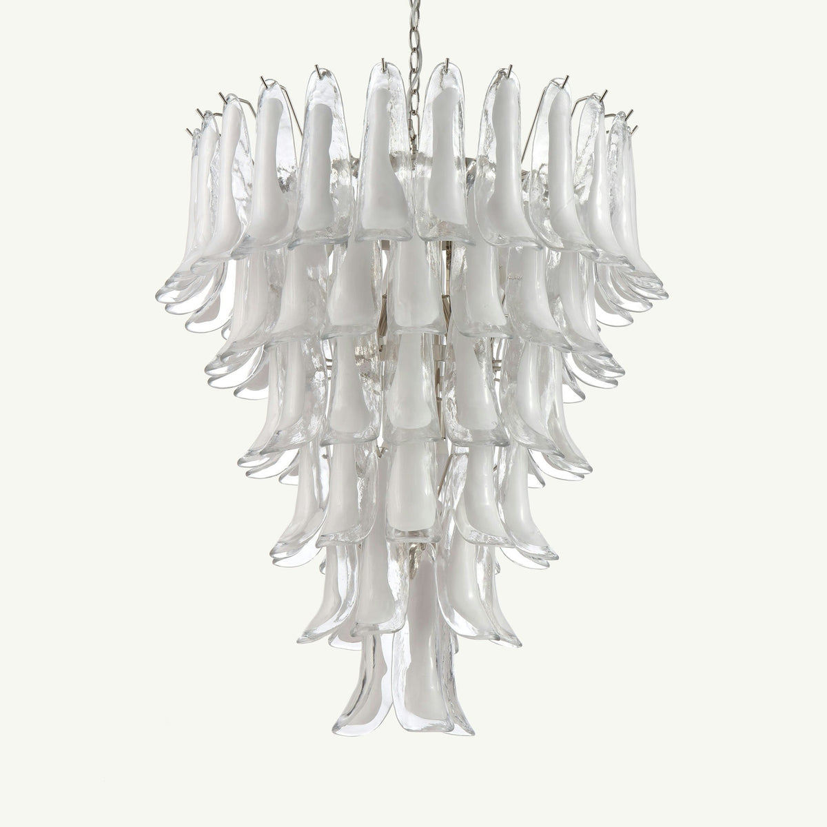 Manorcove Murano White Handblown Glass Chandelier