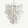 Manorcove Murano White Handblown Glass Chandelier