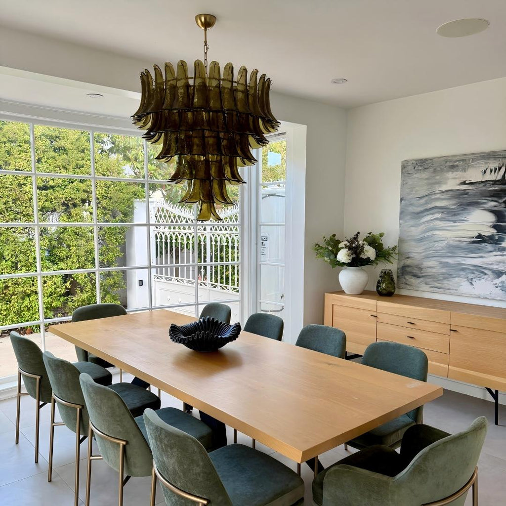 Manorcove Green Petal Murano Chandelier
