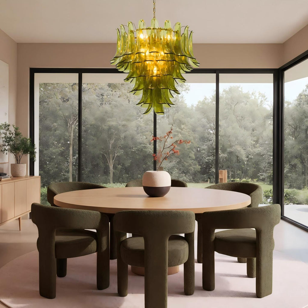 Manorcove Green Petal Murano Chandelier