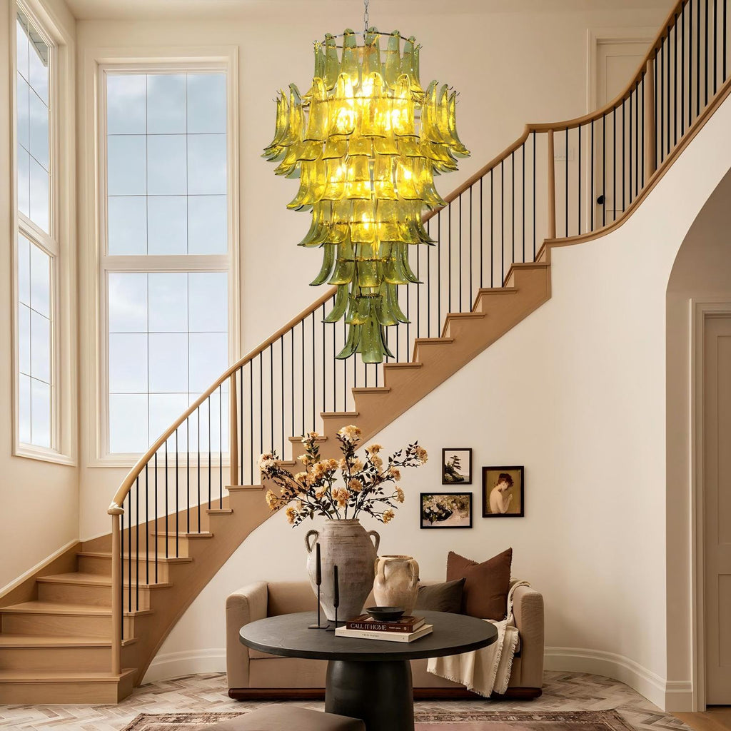 Manorcove Green Petal Murano Chandelier