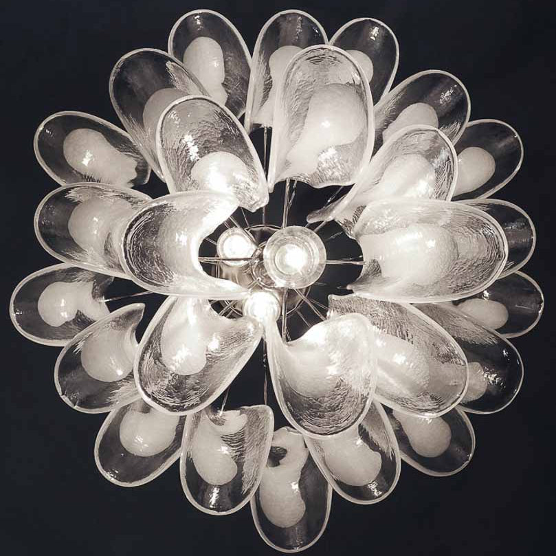 Manorcove Murano Chandelier – 26 petals – White
