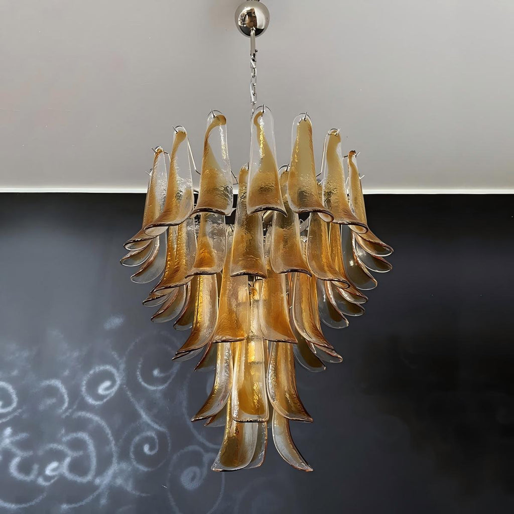 Manorcove Murano Chandelier – 52 petals – Amber