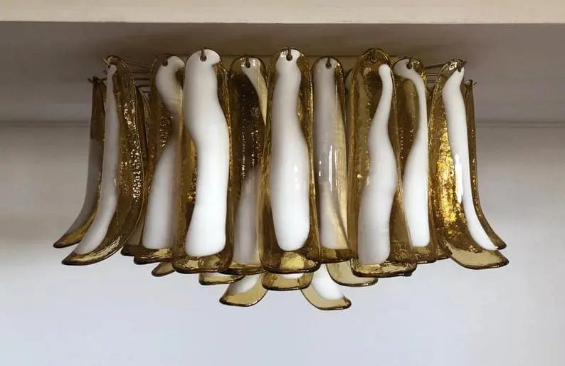 Manorcove Murano Chandelier – 64 petals – Caramel
