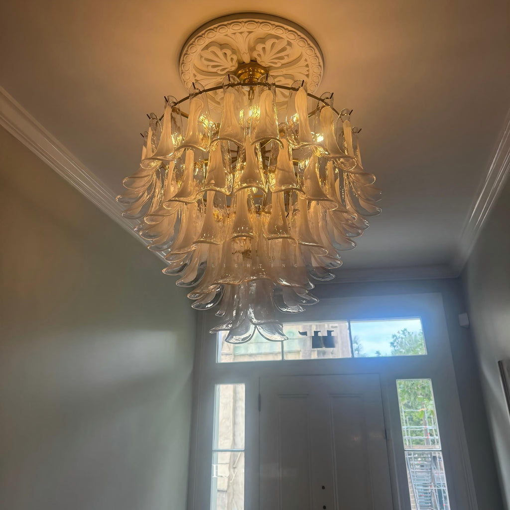 Manorcove Murano Glass Petal Chandelier
