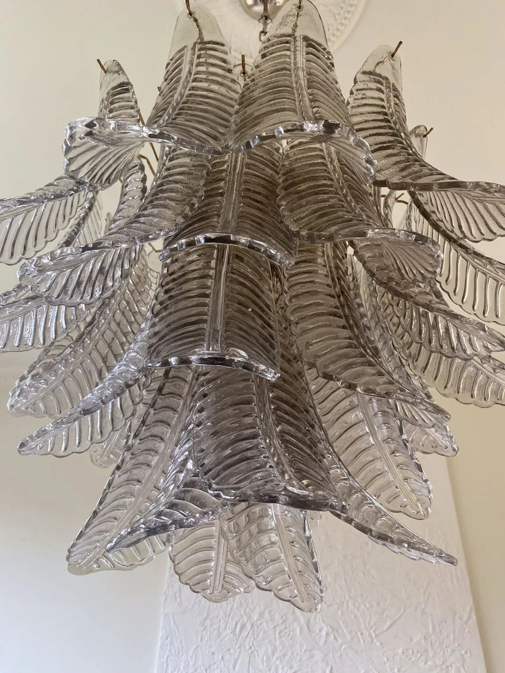 Murano Glass Leaf Chandelier - 36 Glass Leaves – Smoked