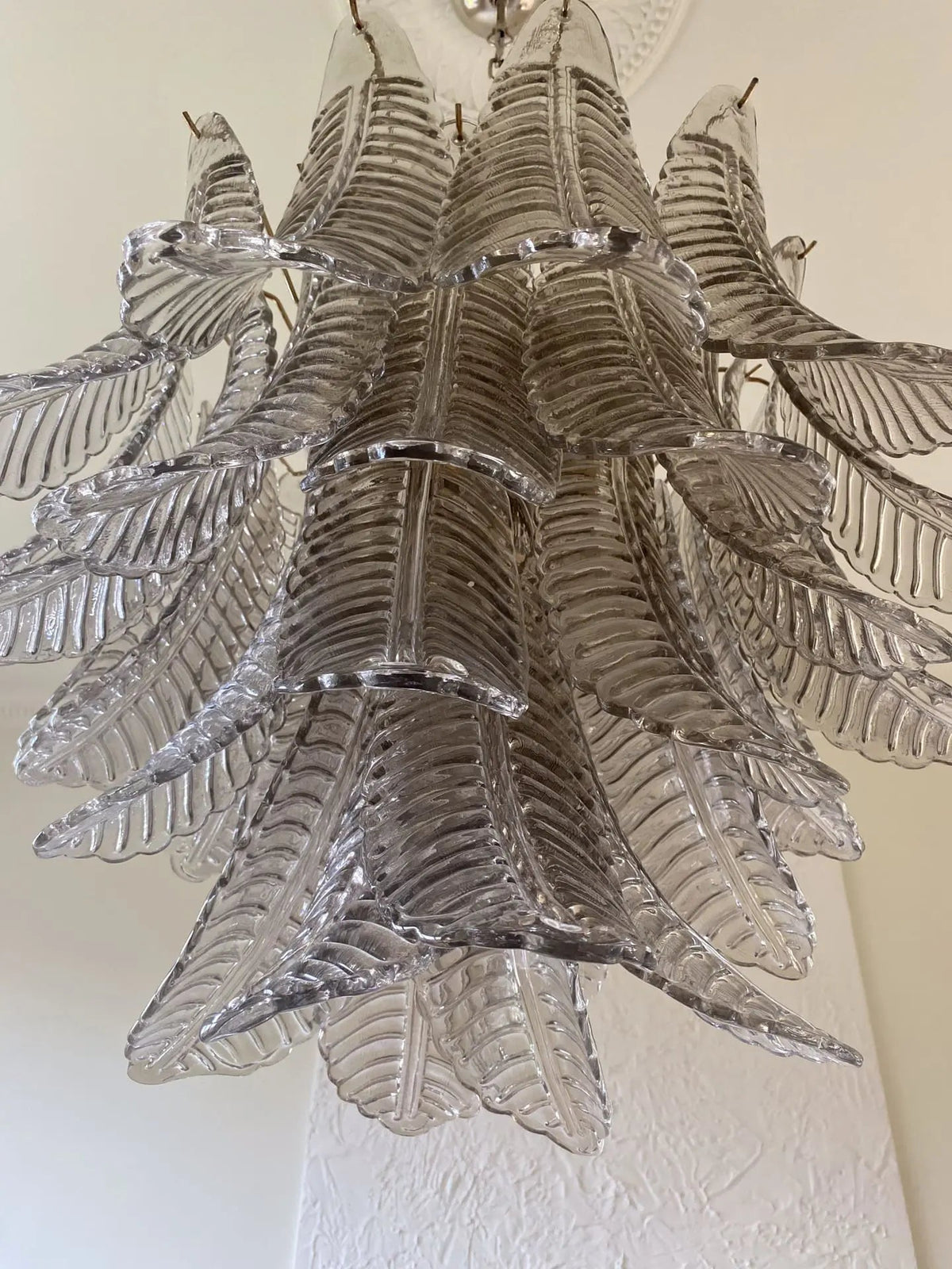 Murano Glass Leaf Chandelier - 36 Glass Leaves – Smoked