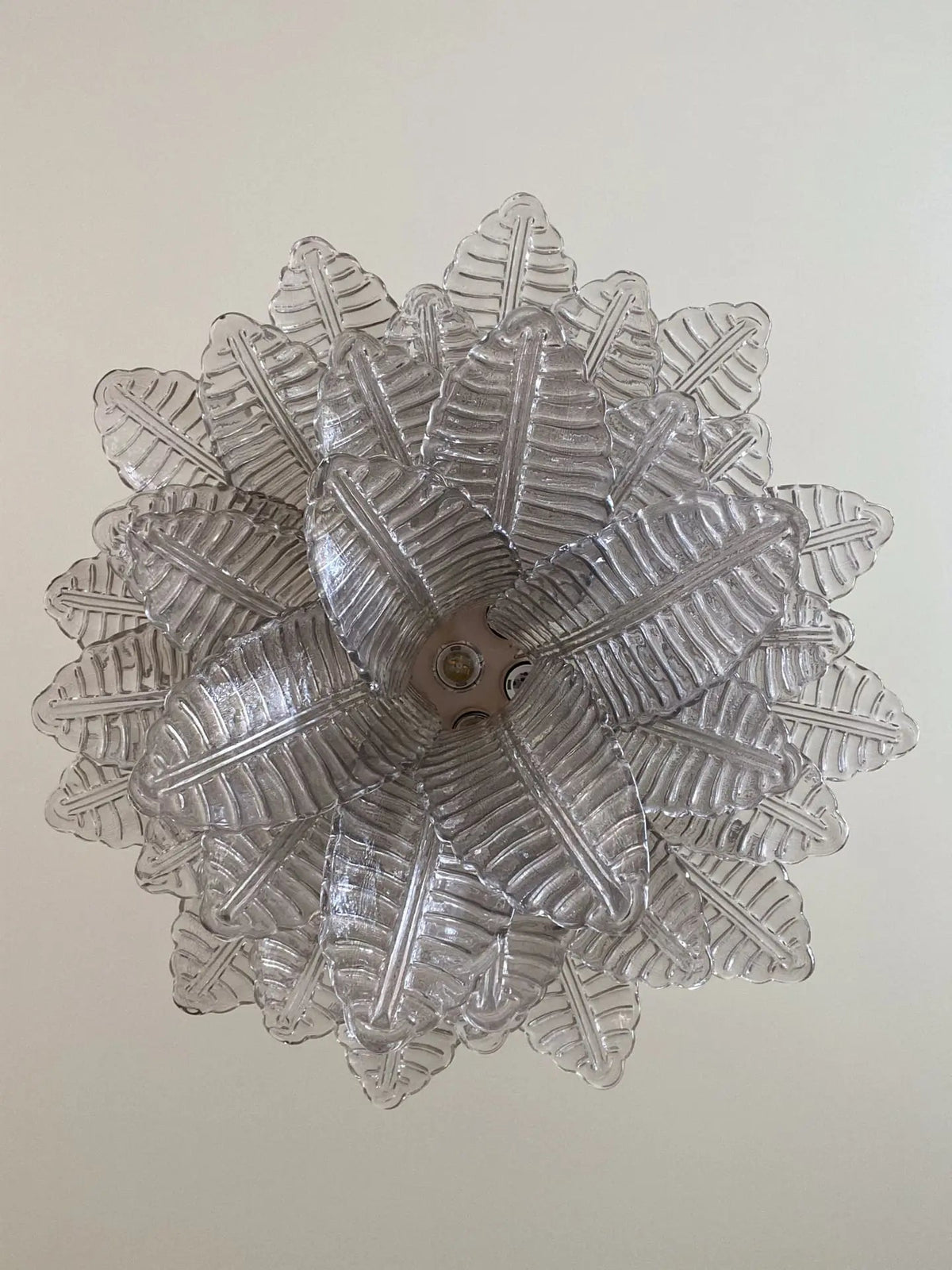 Murano Glass Leaf Chandelier - 36 Glass Leaves – Smoked