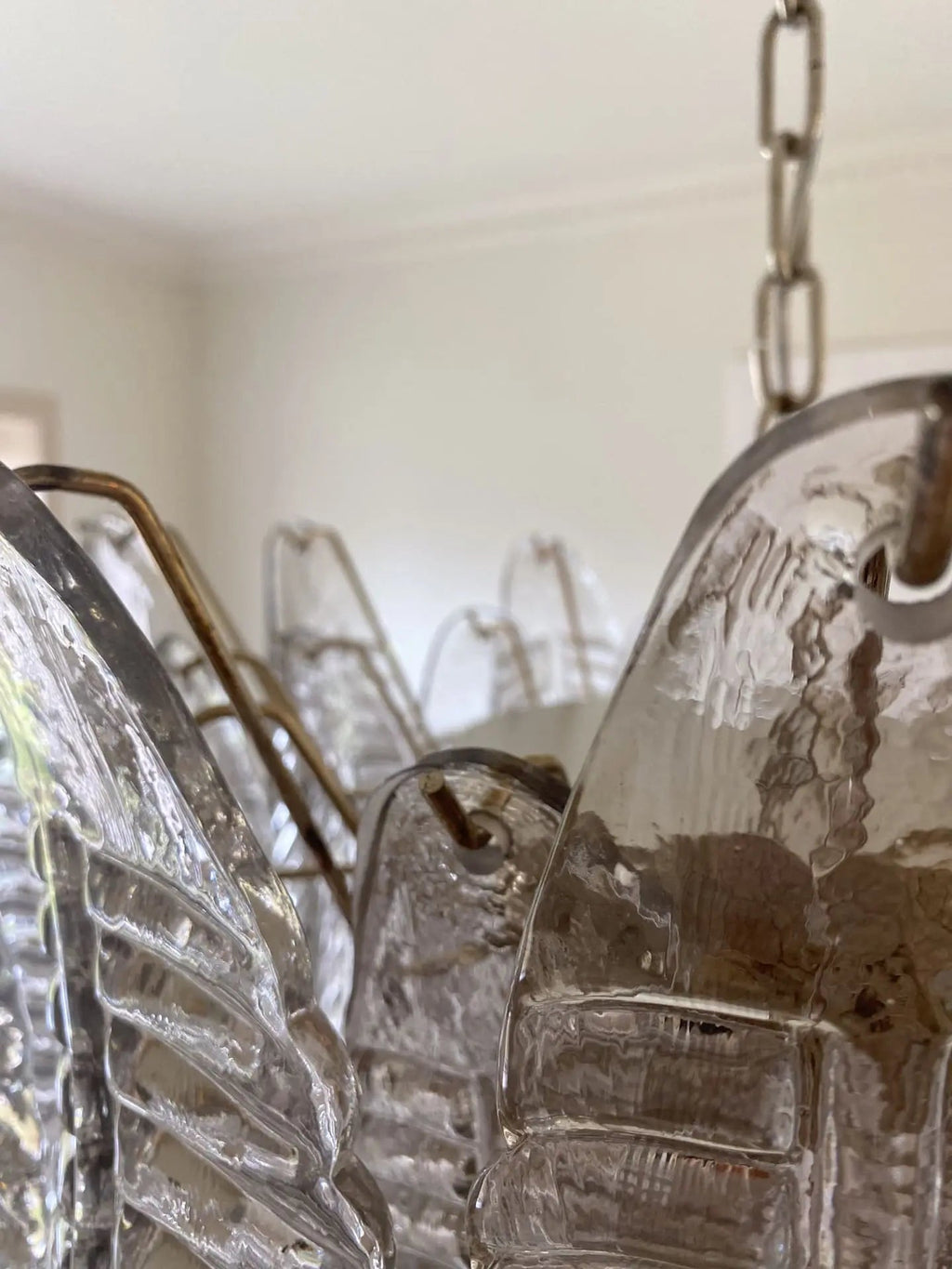 Murano Glass Leaf Chandelier - 36 Glass Leaves – Smoked