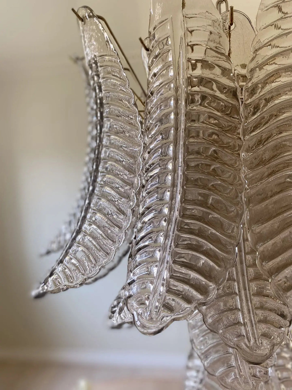 Murano Glass Leaf Chandelier - 36 Glass Leaves – Smoked