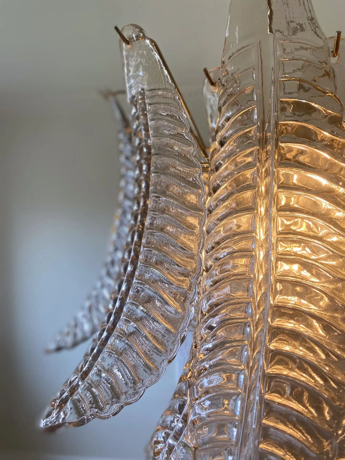 Murano Glass Leaf Chandelier - 36 Glass Leaves – Smoked
