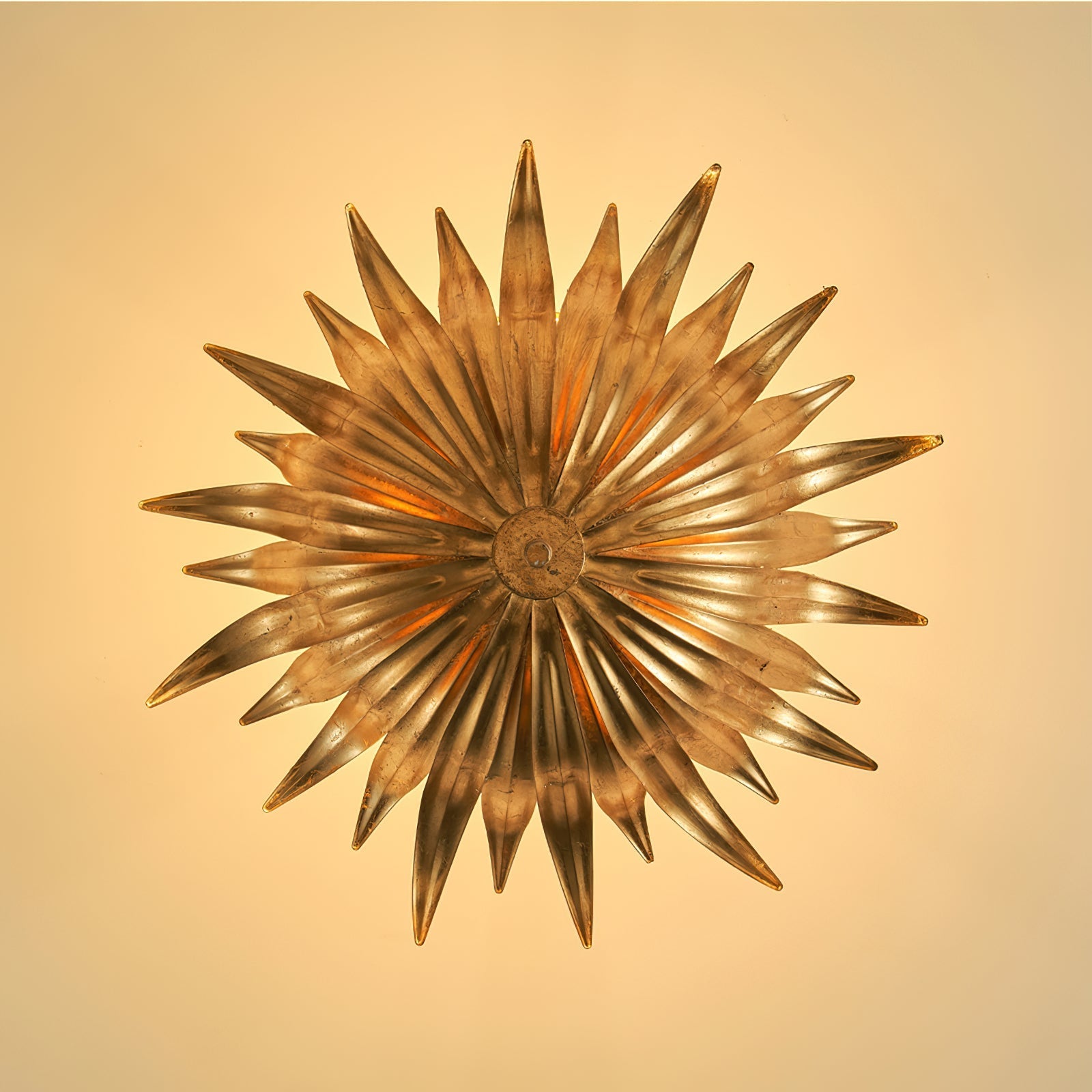 Myra Palm Leaf & Brass Pendant