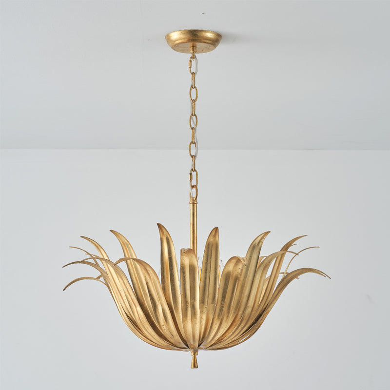 Myra Palm Leaf & Brass Pendant