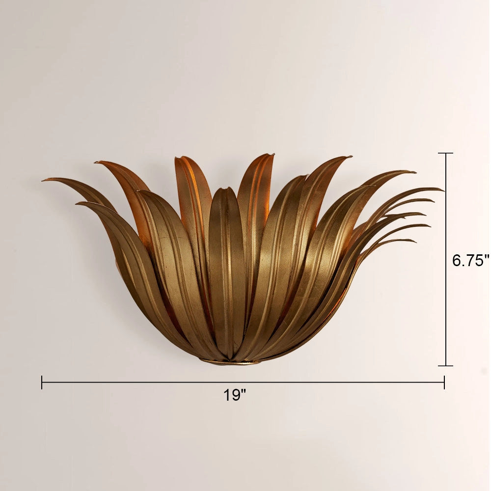 Myra Palm Leaf & Brass Sconce