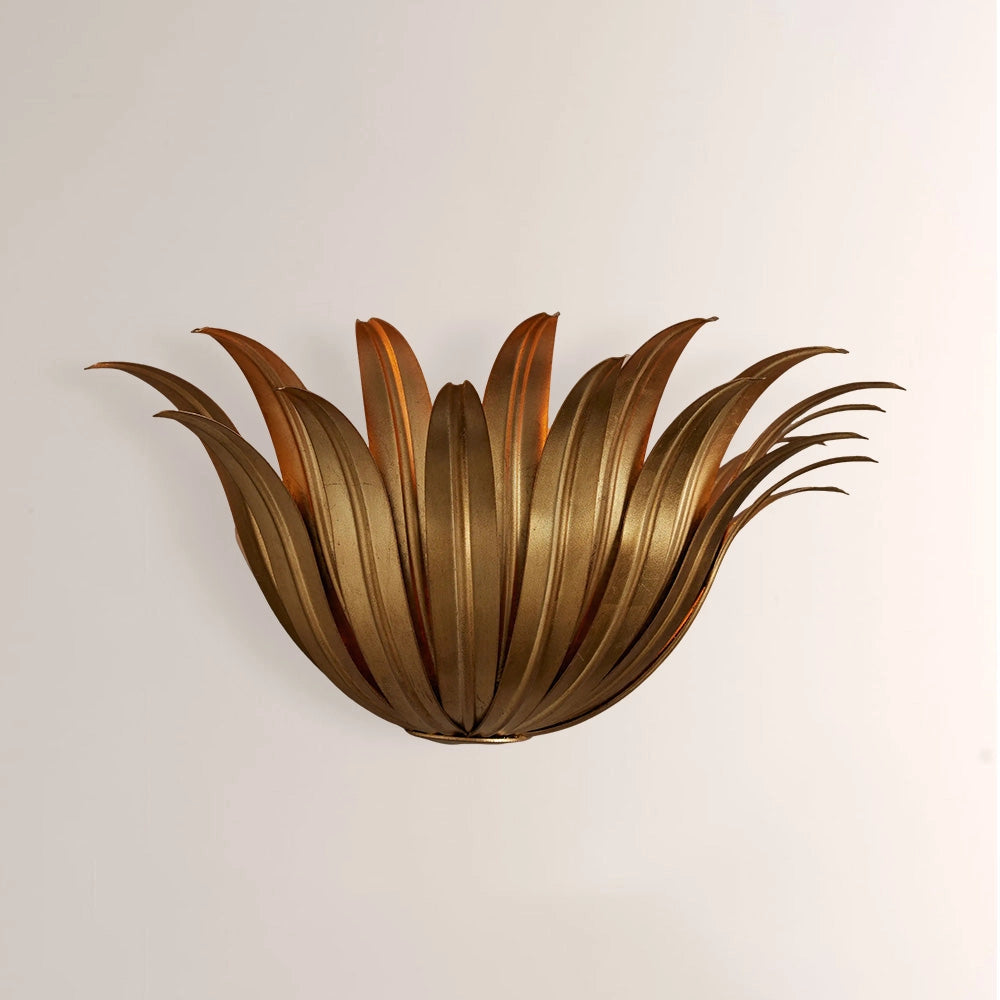 Myra Palm Leaf & Brass Sconce