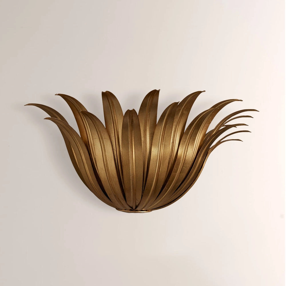 Myra Palm Leaf & Brass Sconce