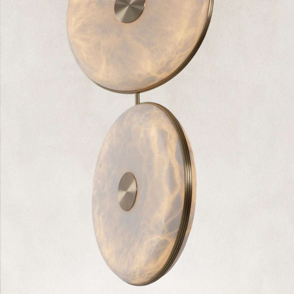 Nebula Natural Alabaster Disc Triple Pendant Light 14"D