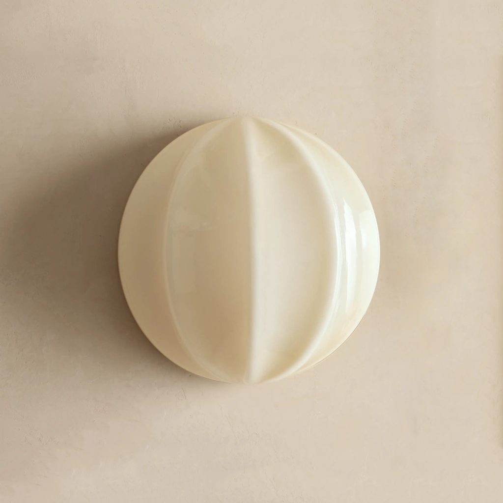 Nelly Clamshell Ribbed Opal Glass Wall Sconce